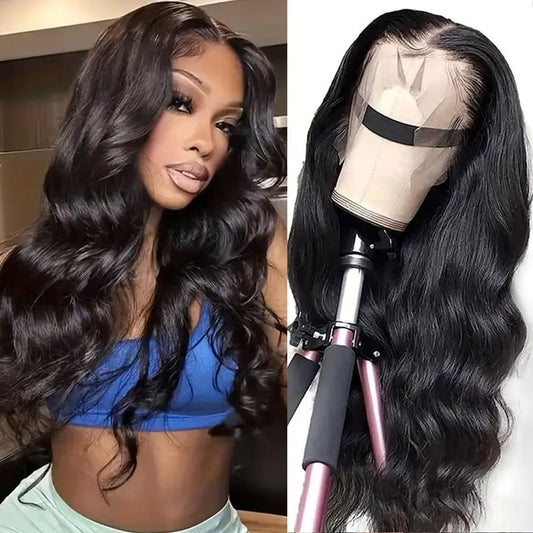 Abhayy Body Wave Wig 250 Density Human Hair Wig Skinlike HD Lace Wig 18 Inch 13X4 Lace Front Wigs Human Hair Human Hair Wigs For Black Women Glueless Wigs Lace Frontal Wigs Human Hair