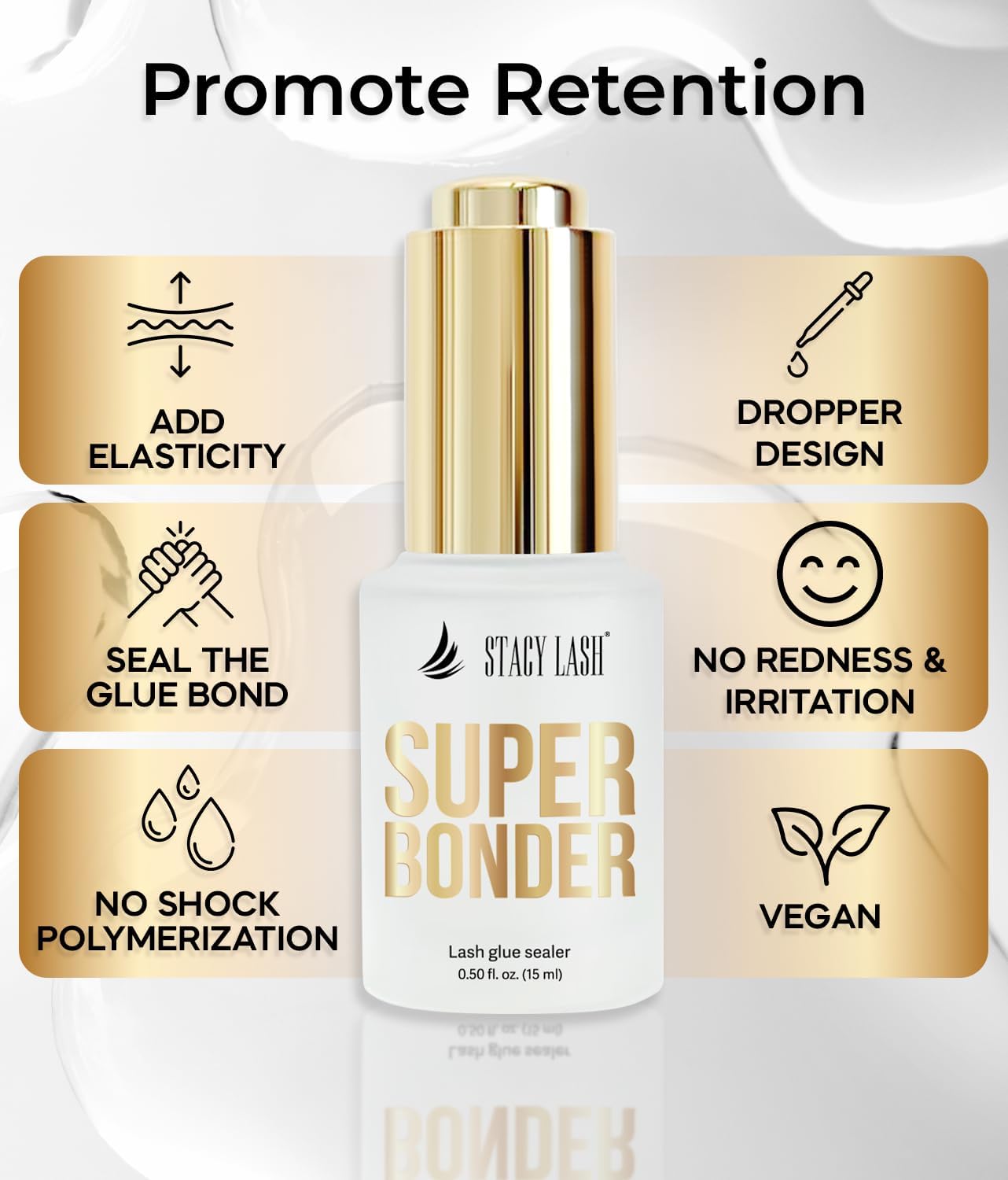 Super Bonder for Lash Extensions by Stacy Lash/Locks Eyelash Glue Fumes/Lash Extension Primer Complement/Lash Bonder for Mink Individual Lashes/Eyelash Extension Supplies