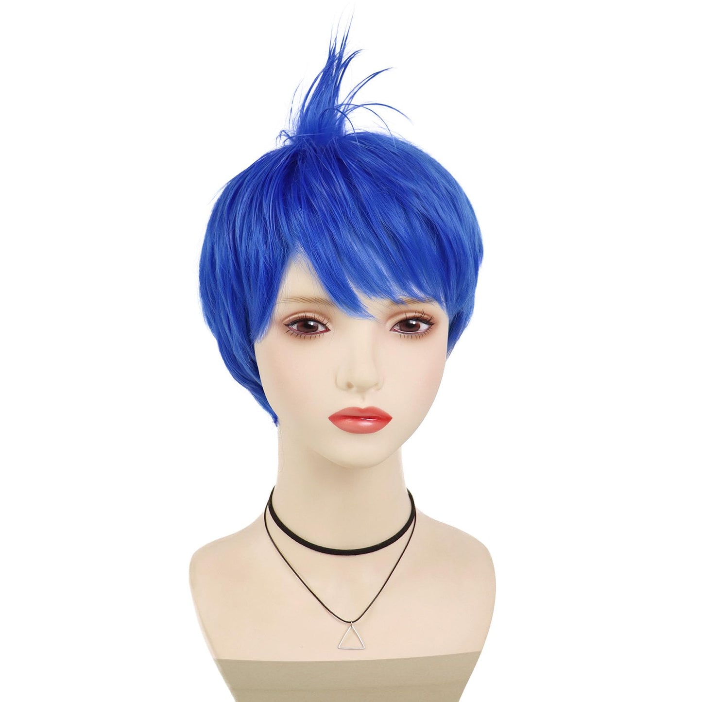 GNIMEGIL Joy Wig for Women Short Blue Hair Anime Cosplay Wig Joy Costume Synthetic Wig for Halloween Theme Party