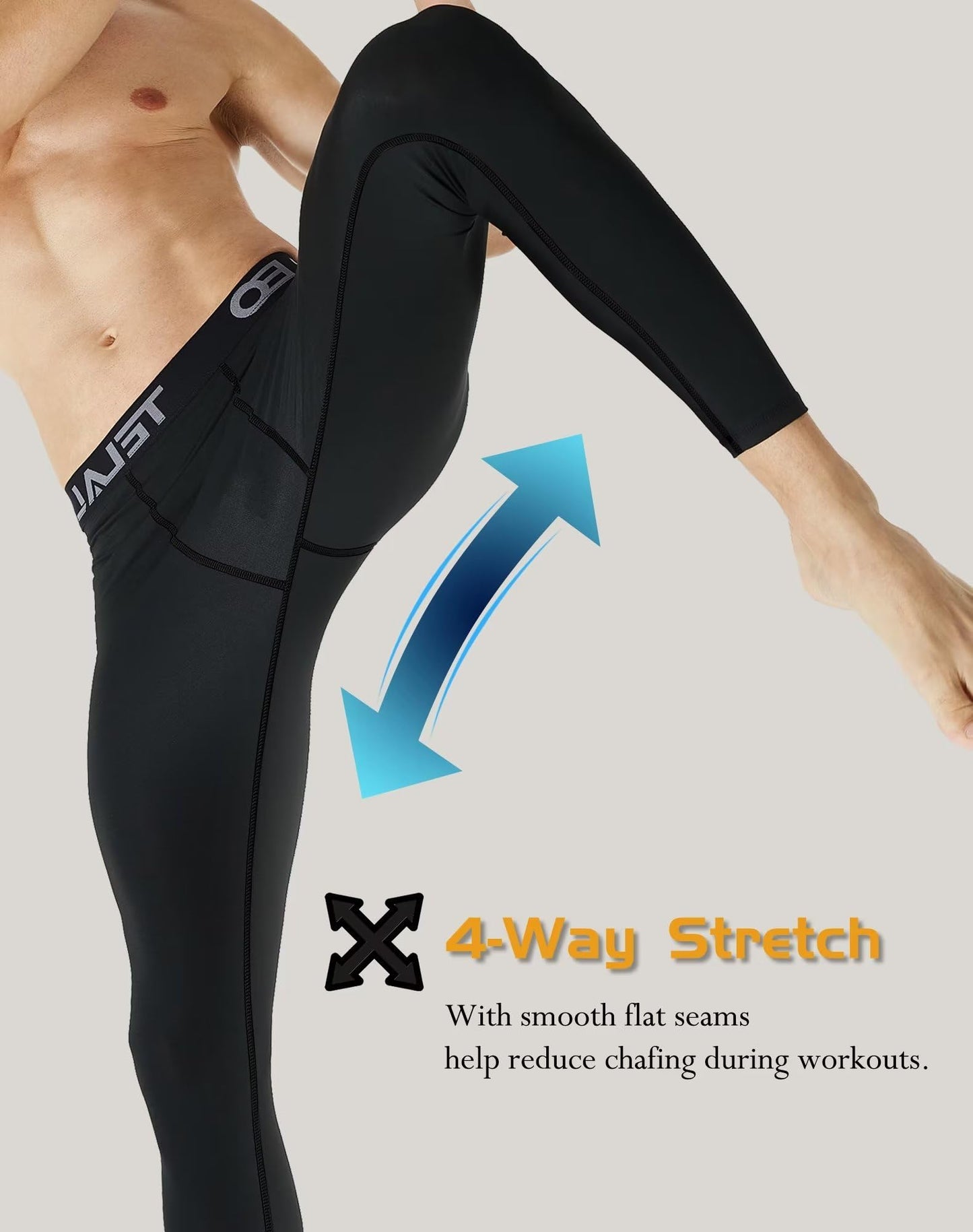 5 Pack Men's Thermal Compression Pants Fleece Lined Sports Tights Athletic Leggings Cold Weather Baselayer Winter Gear XL