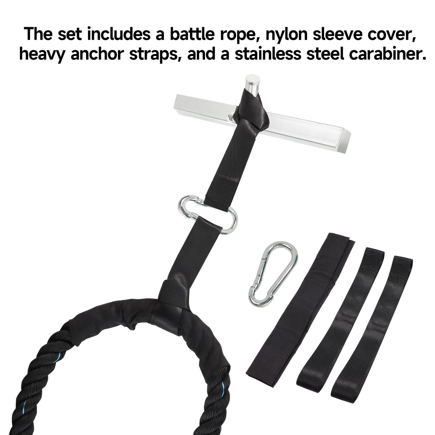 GSE Games & Sports Expert Gym Battle Rope, Heavy-Duty Workout Ropes for Indoor & Outdoor Workout. Exercise Rope for Strength Training - 30,40,50 Feet Lengths Available