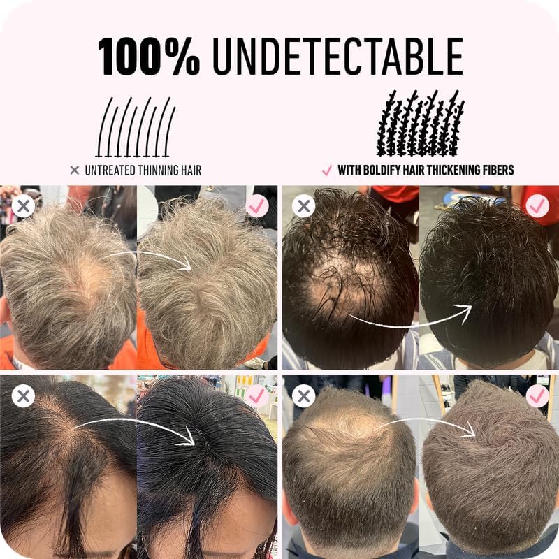 BOLDIFY Hair Fibers (28g) - Fill In Thinning and Fine Hair for an Instantly Fuller, Thicker Look - 14 Shades for Women & Men - Ash Brown