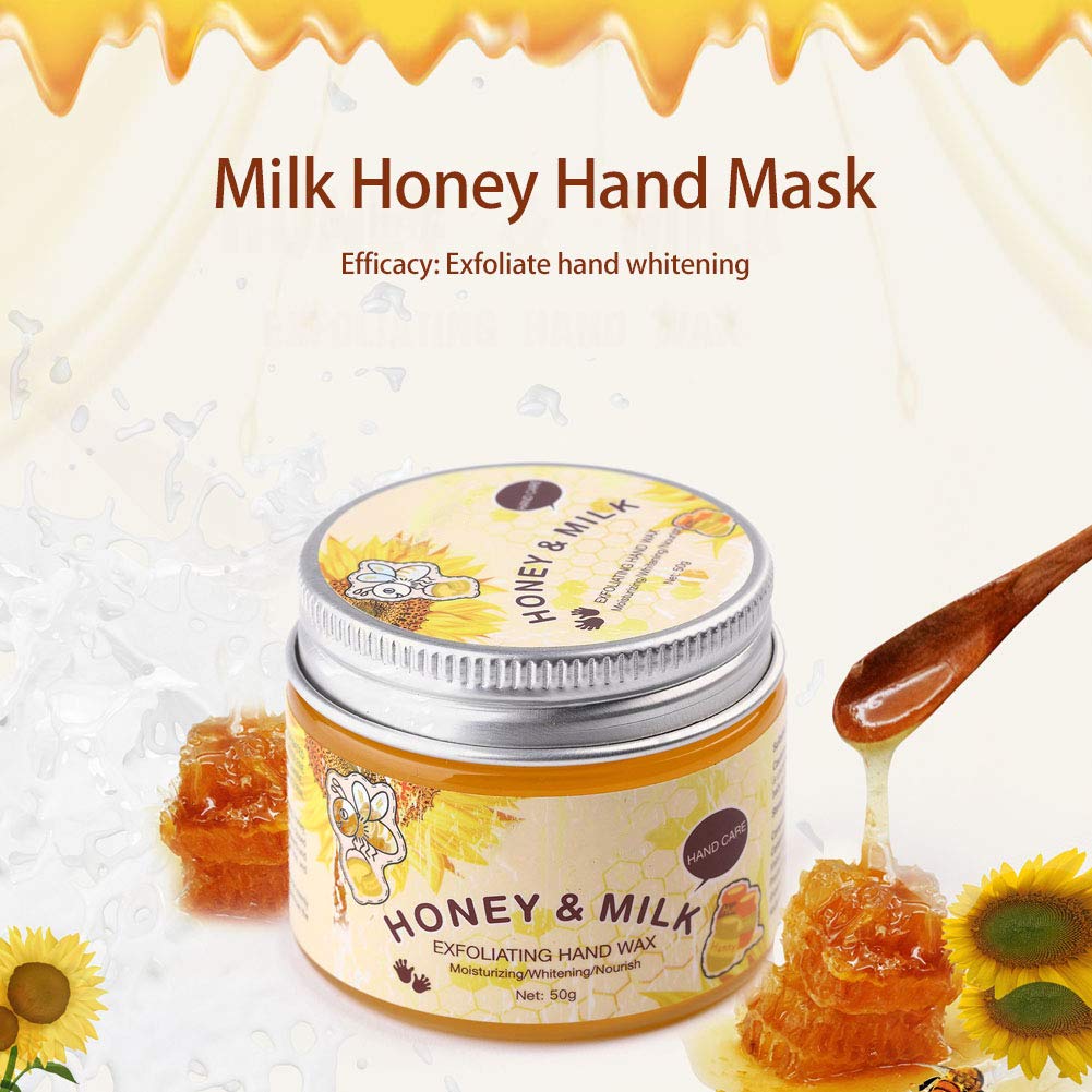 50G Hand Moisturizing Mask, Milk Honey Exfoliating Moisturizing Lightening Hand Care Mask For Dry Cracked Hands Repair Of Rough Kkin For Women And Men