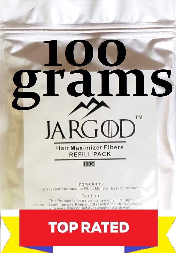 100 Gram Hair Building Fibers - Refill Your Existing Fiber Bottle - Hair Filler Fibers - Hair Loss Concealer For Thinning Hair by JARGOD (Gray)