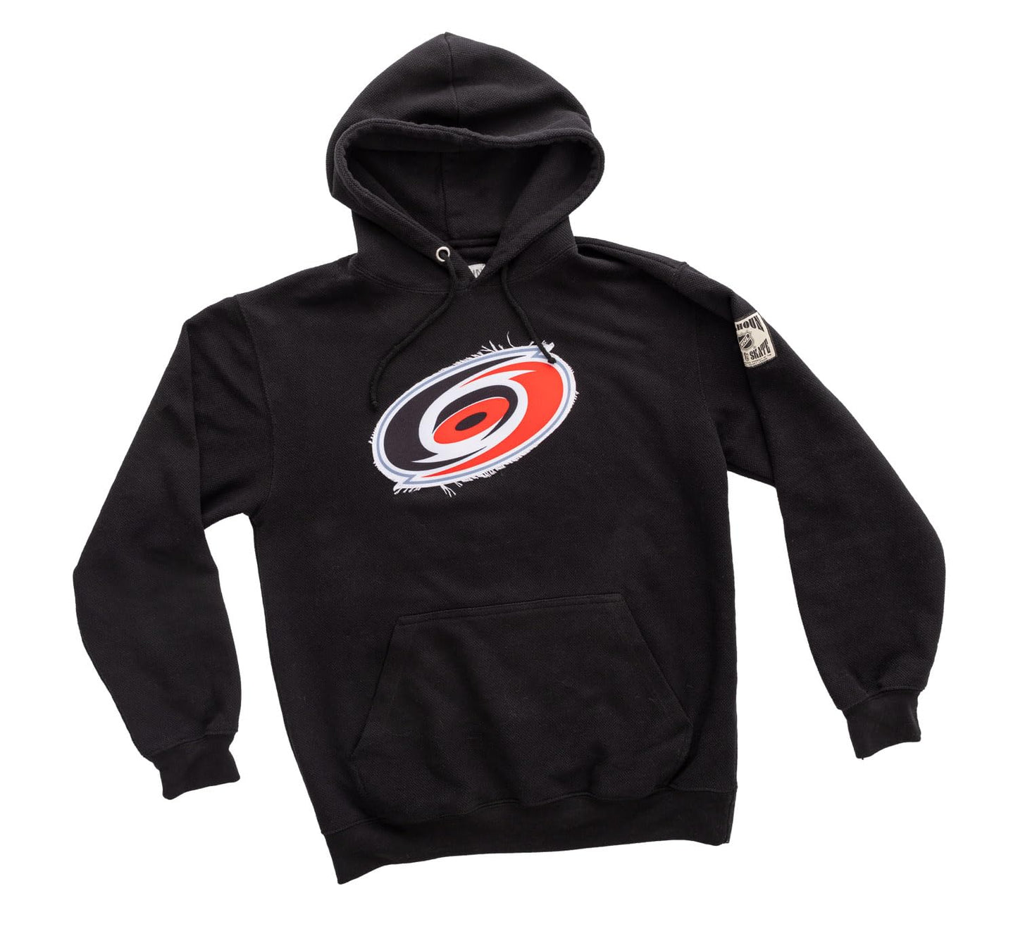Calhoun NHL Surf & Skate Unisex Waffle Frayed Patch Pullover Hoodie – The Coastal Collection (Carolina Hurricanes, Medium)