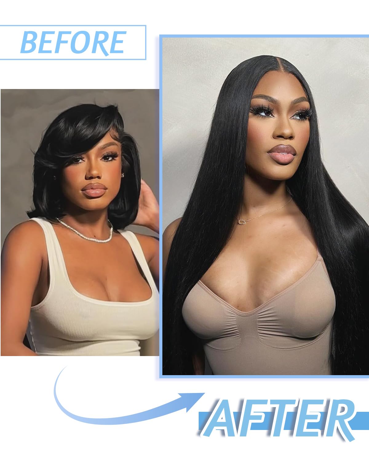 GUDOZO Glueless Wigs Human Hair For Black Women 16 Inch 9x6 HD Lace Front Wigs Human Hair Frontal Wigs Human Hair Glueless Wigs Human Hair Pre Plucked Pre Cut Straight 200 Density