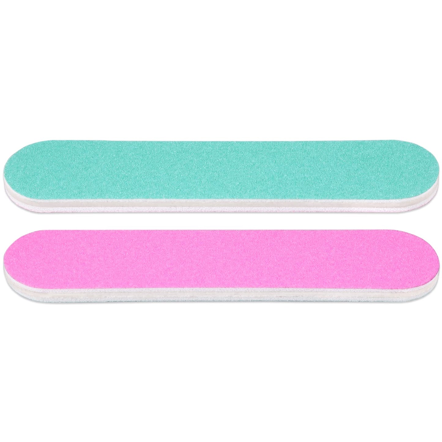 25PCS Mini Size PANA Professional Double Sided Nail Files - Pink&Teal, 80/80 Grit - Emery Board Nail Buffering File Manicure Pedicure Nail Polisher Washable