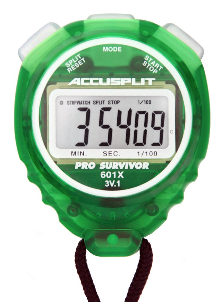 ACCUSPLIT Pro Survivor - A601X Stopwatch, Clock, Extra Large Display (Lime)