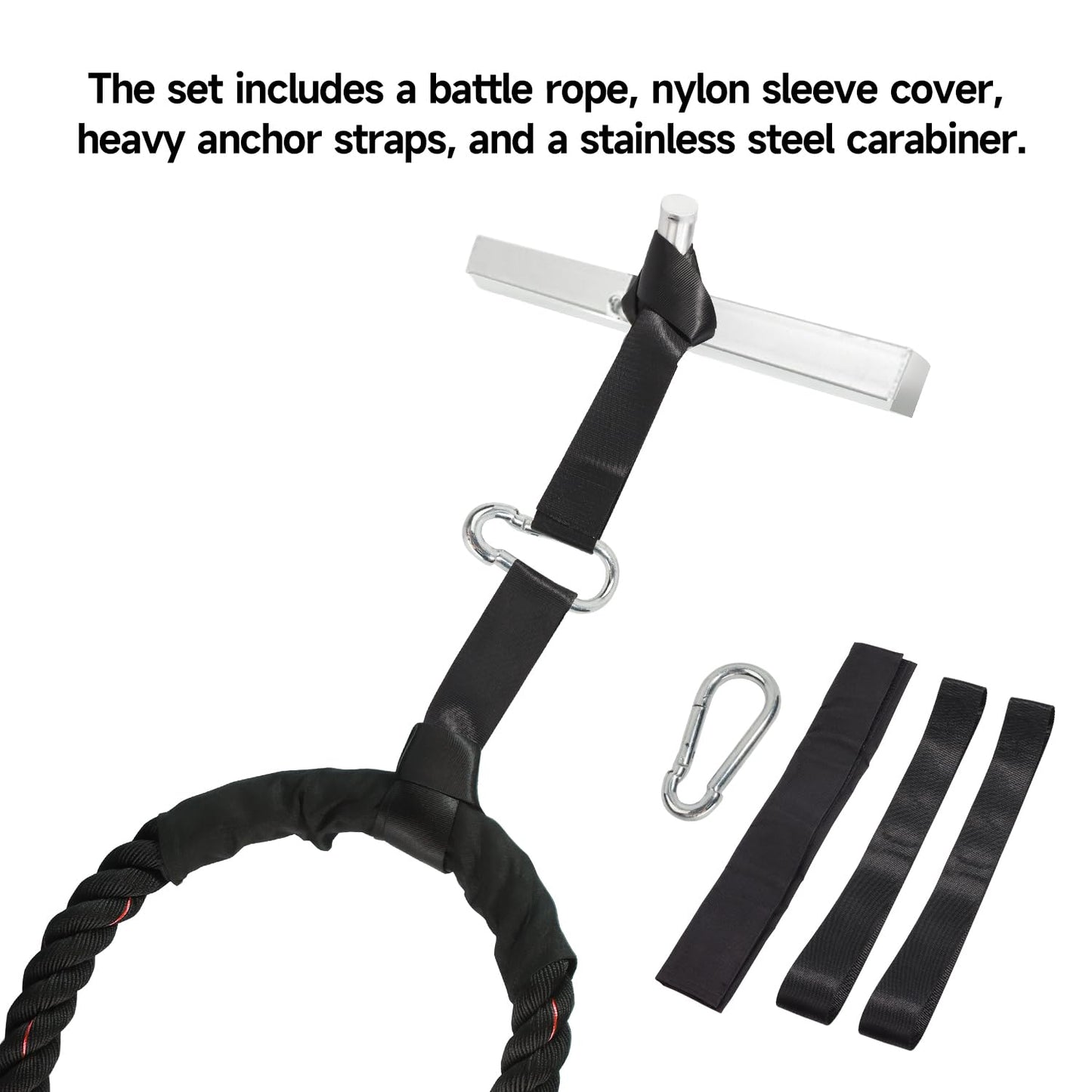GSE Games & Sports Expert Gym Battle Rope, Heavy-Duty Workout Ropes for Indoor & Outdoor Workout. Exercise Rope for Strength Training - 30, 40, 50 Feet Lengths Available