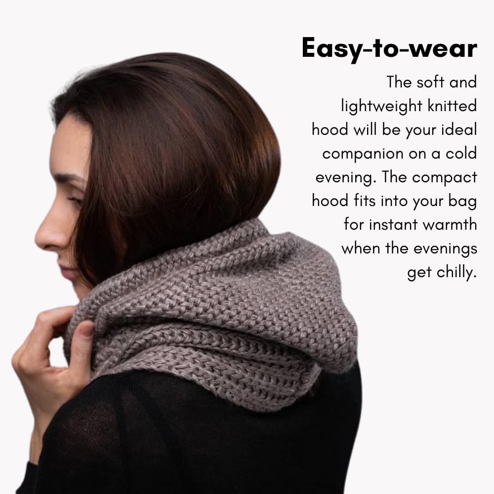13Yellow Knitted balaclava for women Winter knit hooded scarf Wool womens hooded scarf hat