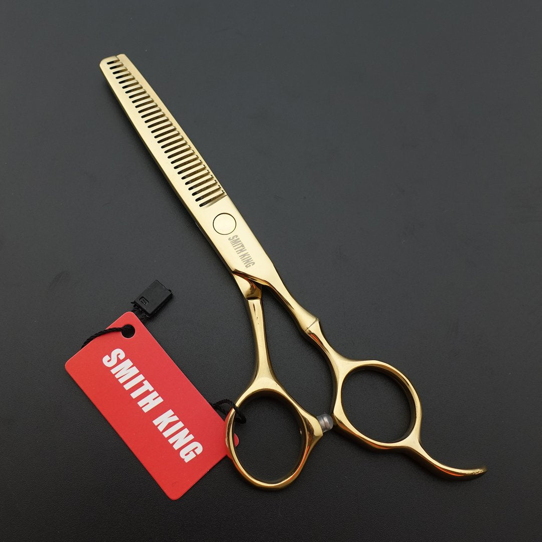 6.0 Inches Professional hair cutting thinning scissors set with razor (Gold)