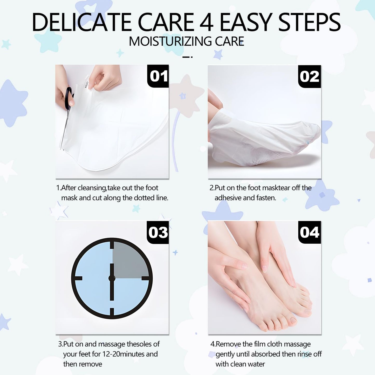 MOND'SUB Foot Masks Moisturizing Socks - Moisturizes Tired, Dry & Cracked Feet, Exfoliating Hydrating Foot Mask - Dry Skin Solution - Moisturizing Foot Treatment- All Skin Types - 9 Pairs