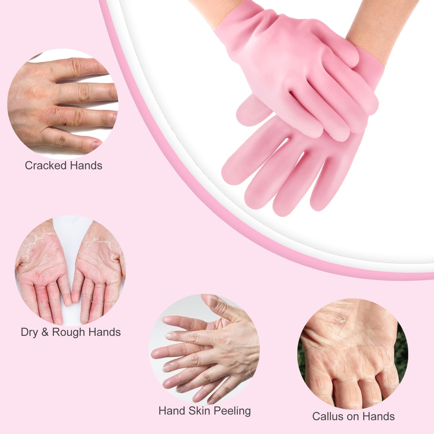 Sibba 2 Pairs Silicone Moisturizing Gloves and Socks, Spa Gel Hydrating Gloves for Overnight Bedtime Heal Eczema Sleeping Lotion Hand Treatment Gloves Socks Repair Rough Cracked Dry Chapped Skin