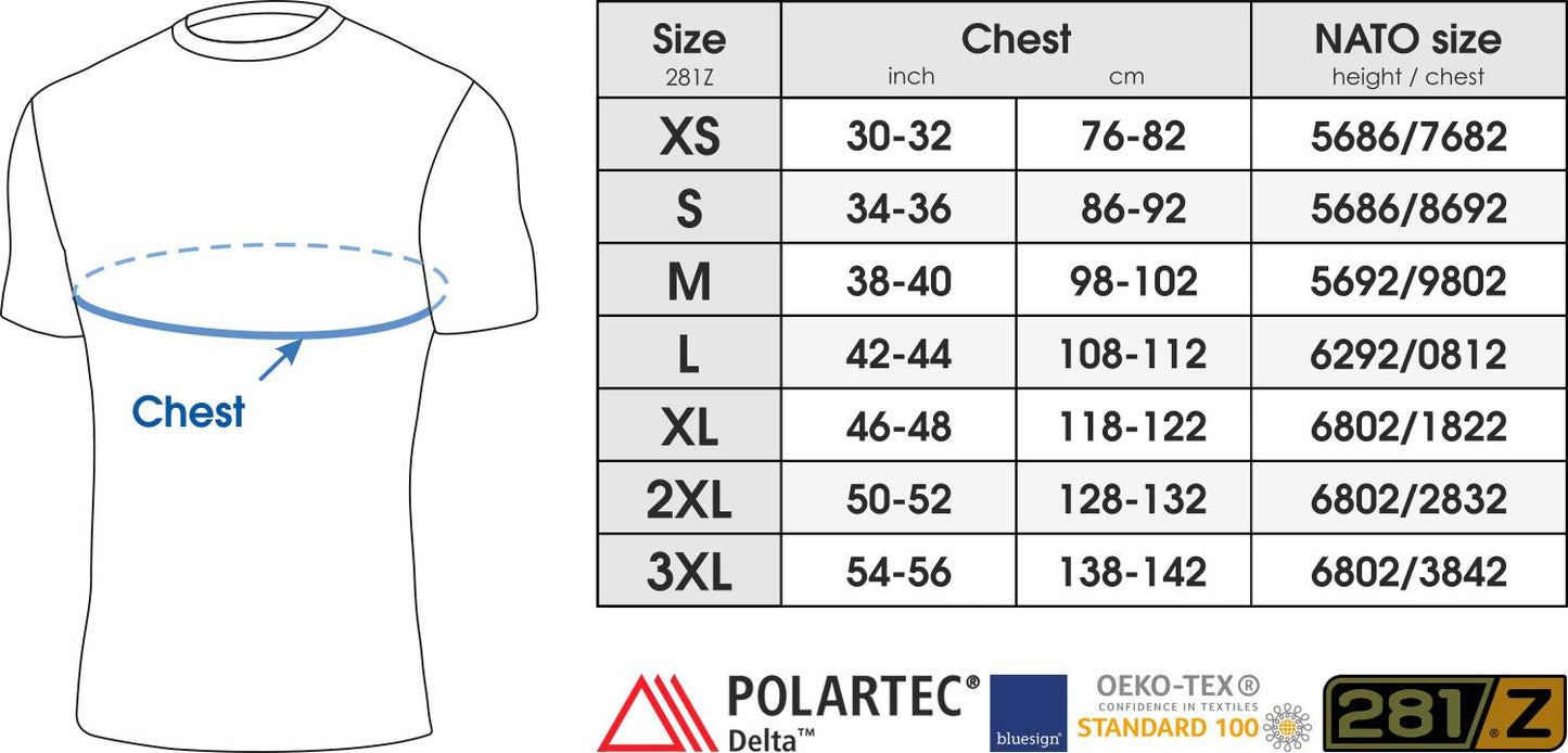 281Z Mens Military Moisture Wicking Base Layer T-Shirt - Tactical Training Army Professional - Polartec Delta - Odor Resist - Cool Touch (Graphite, Large)