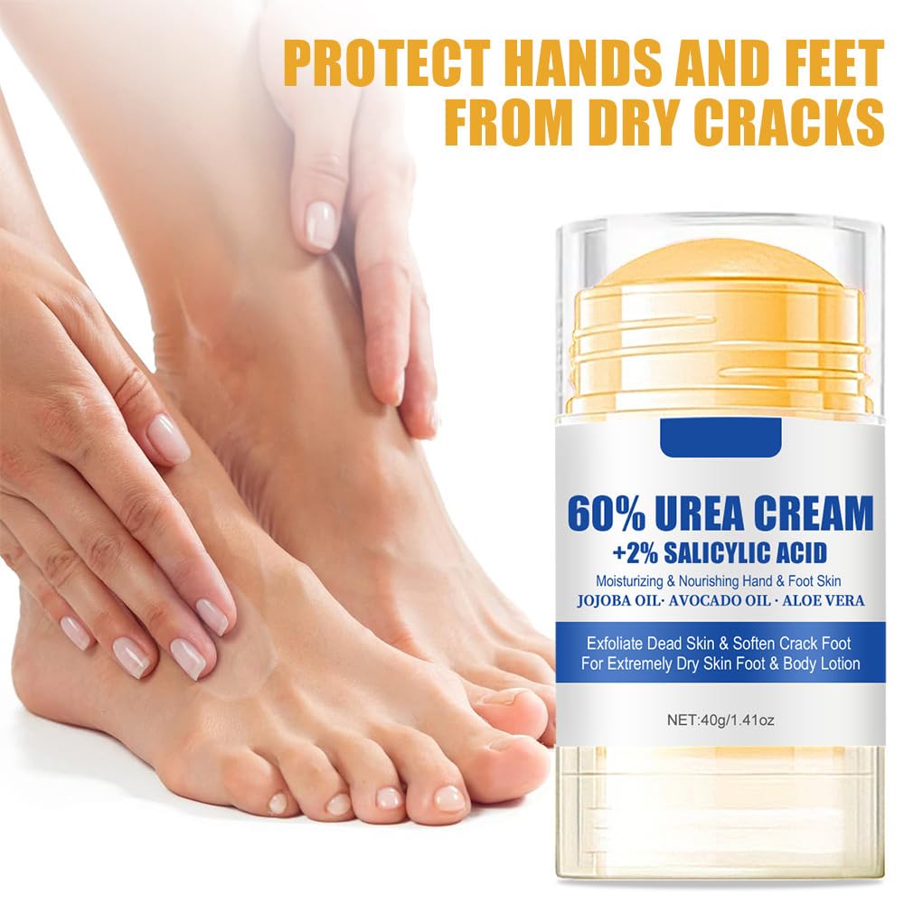 60% Urea Cream plus 2% Salicylic Acid Foot Cream for Removing Calloused Skin, Cracked Hands Feet Moisturizes & Hydrates, Maximum Strength Skin Barrier Repair Hand Cream 1.41 oz