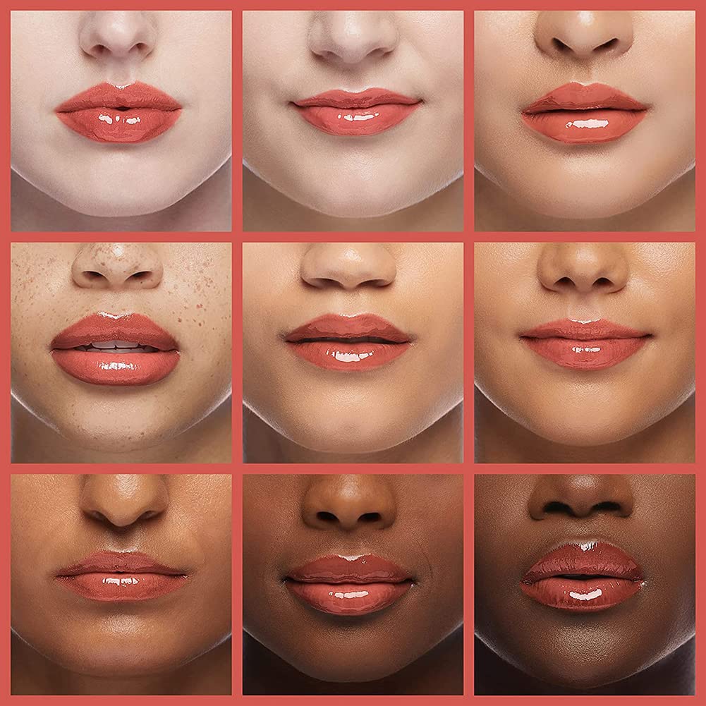 2PCS Hydrating Lip Glow Oil, Lip Oil Gloss Transparent Toot Tinted Nourishing Long Lasting Repairing Lightening Lip Lines (ROSEWOOD) 0.2 OZ