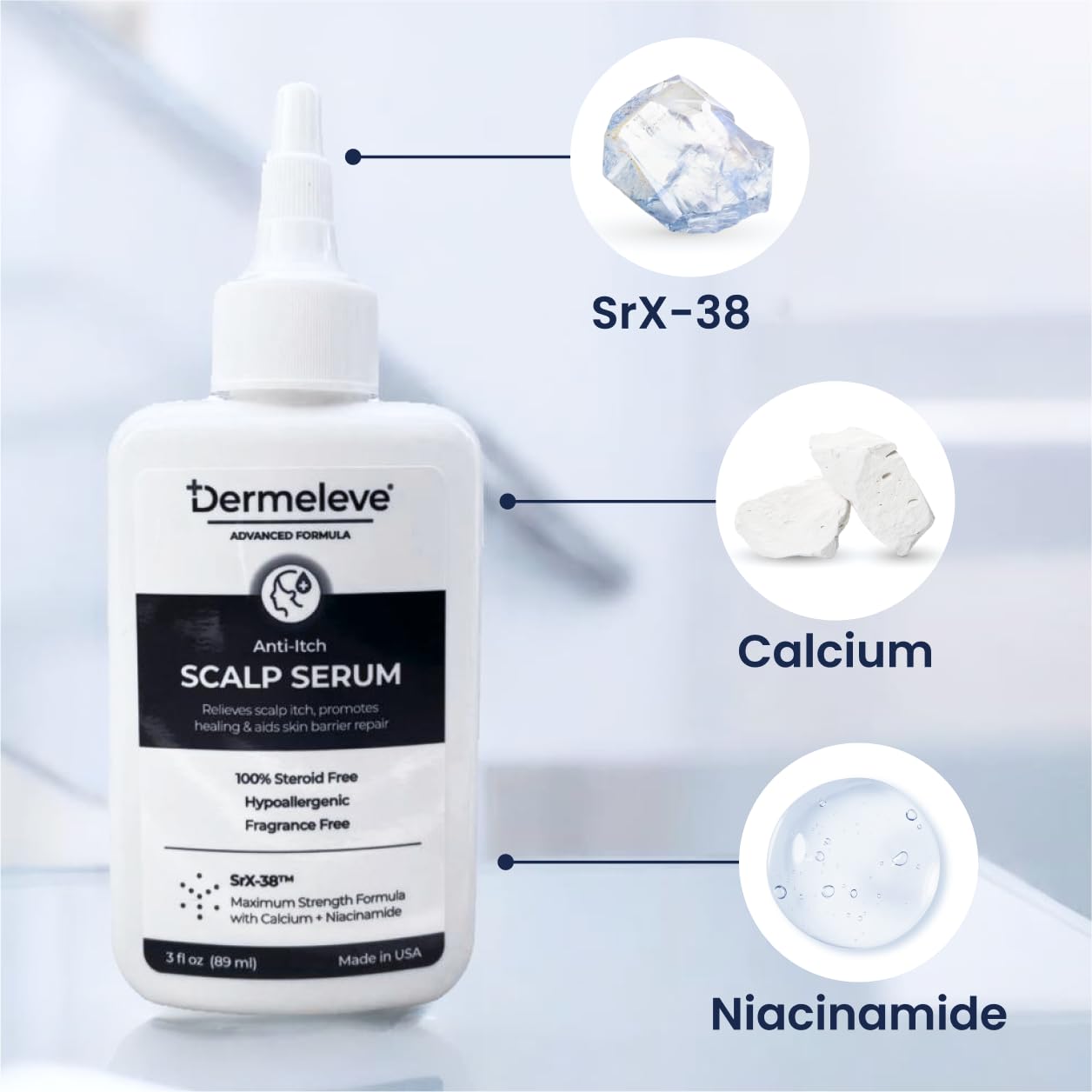 Dermeleve Scalp Serum for Neuropathic Itch, Sebborheic Dermatitis & Scalp Psoriasis | Dry Itchy Scalp Treatment | Quick Absorbing, Moisturizing & Non-Greasy (2 Pack)