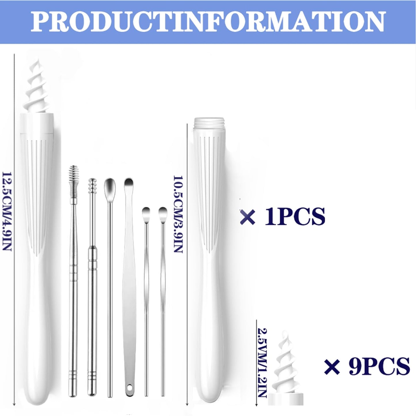 7 in 1 Ear Wax Removal, 2025 Q-Grips Ear Wax Removal Tool Reusable and Washable Replacement Soft Silicone Tips for Cleaner Earwax, Ear Wax Removal Kit Contains 7 Types of Ear Cleaner Tools