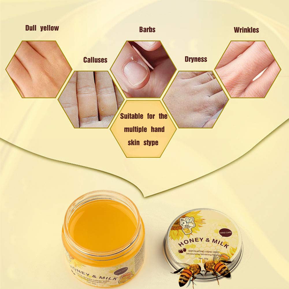 50G Hand Moisturizing Mask, Milk Honey Exfoliating Moisturizing Lightening Hand Care Mask For Dry Cracked Hands Repair Of Rough Kkin For Women And Men