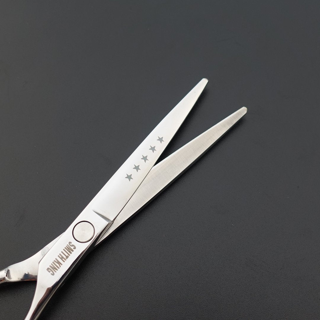 6.0 Inches Professional hair cutting thinning scissors set with razor (Silver)
