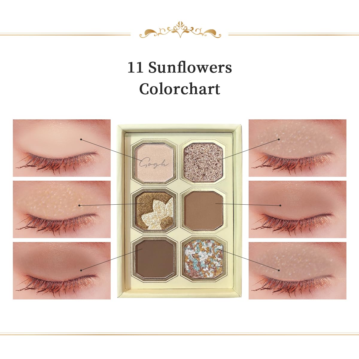 MilleFée Painting Shadow Palette 11 Sunflowers, Eyeshadow Palette, Warm Deep, Cruelty-Free, Smudge-Proof, Smooth Powder, High Blendable, High Pigmented