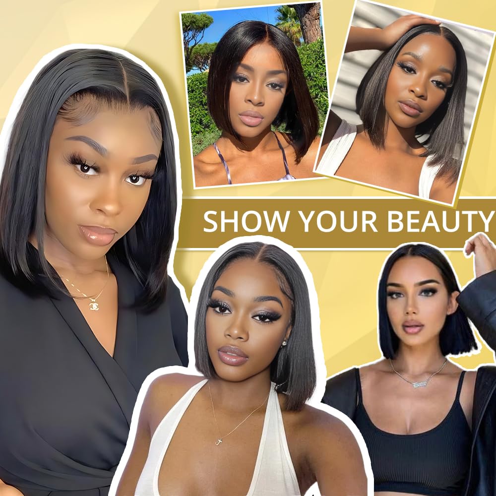 GUDOZO 99J Burgundy Bob Wig Human Hair 12 Inch 9x6 HD Lace Front Glueless Wigs Human Hair Pre Plucked Pre Cut 200% Density Short Straight Bob Wigs for Black Women
