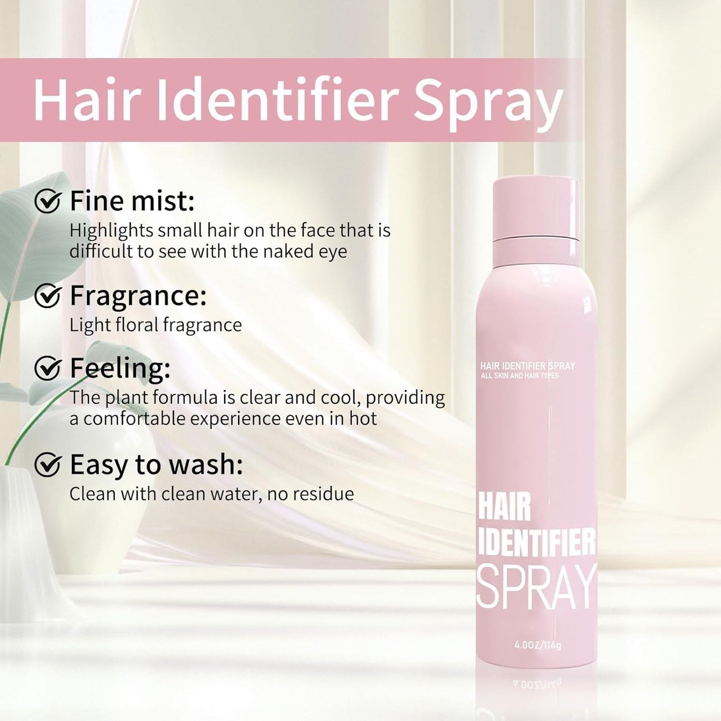 2pcs Hair Identifier Spray for Face Shaving, Skin Body Hair Identifying Spray With Razors,Hair identifier Spray for Face Dermaplaning, Moisturizing and Skin Care Dermaplaner Spray(Spray Plus Razor)