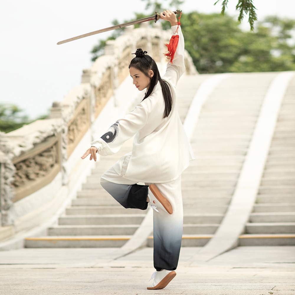 KSUA Unisex Tai Chi Uniform Martial Arts Uniform Traditional Chinese Style Long Sleeves for Excerises Qi Gong Kung Fu Wung Chun for Women