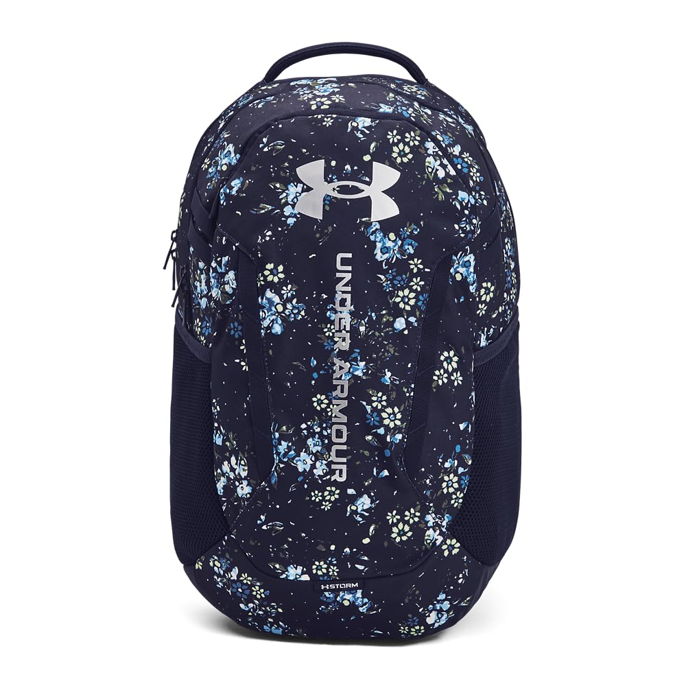 Under Armour Unisex-Adult Hustle 6.0 Backpack, (410) Midnight Navy/Midnight Navy/Metallic Silver, One Size Fits Most
