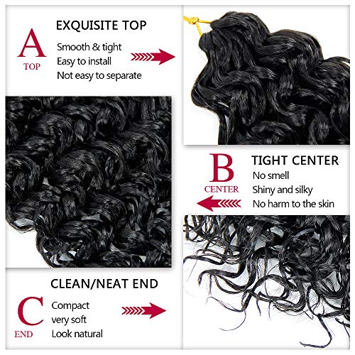 8 Packs Curly Crochet Hair GoGo Curl Crochet hair for Women Deep Wave Braiding hair,Synthetic Bohemian Crochet Braid Water Wave Crochet hair Extensions (27#, 12inch)