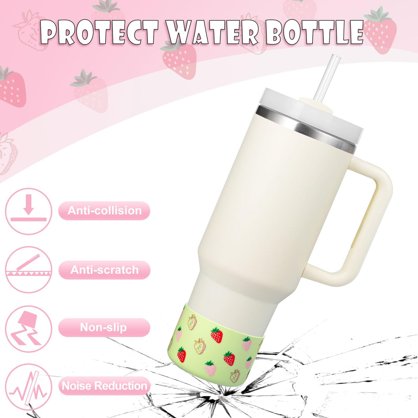 Onlymory Silicone Boots for Stanley Cup 40 30 20 OZ, Bottom Boot for Stanley IceFlow 20OZ 30OZ, Sleeve Cover Protector for Hydroflask 12-24 oz Water Bottle Stanley Cup Accessories