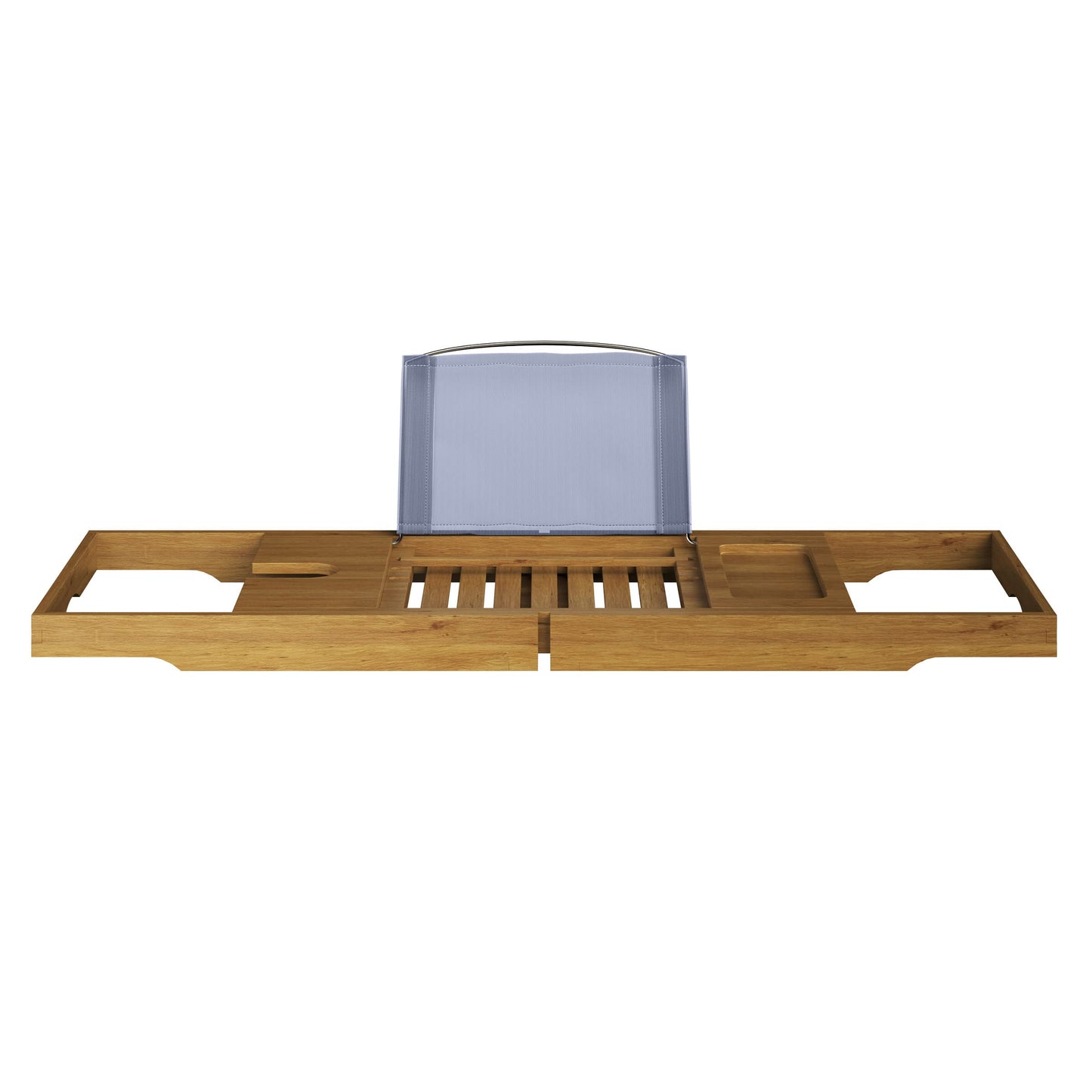 Acacia Bathtub Tray - Natural Wood Tray with Extended Sides, Wine Glass Holder, Book, Phone, or Tablet Rest - for Bath Accessories by Home-Complete