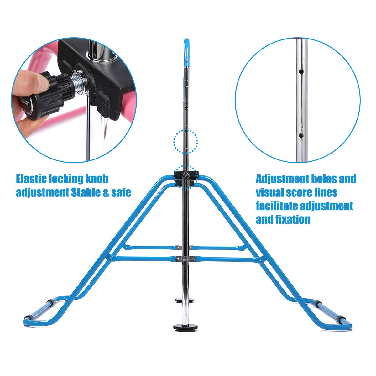 WATBKHE Kids Gymnastics Bar Gymnastic Equipment for Home Adjustable Height Gymnastic Training Bar Gymnastic Stuff for 3-7 Years Old Girls (Blue)