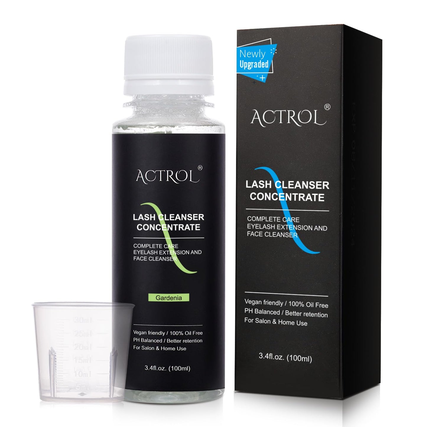 ACTROL Eyelash Cleanser Concentrate Professional Lash Shampoo Foaming Cleanser DIY Paraben & Sulfate Free Non-lrritating Wash for Extensions Lashes with Salon Home Gardenia