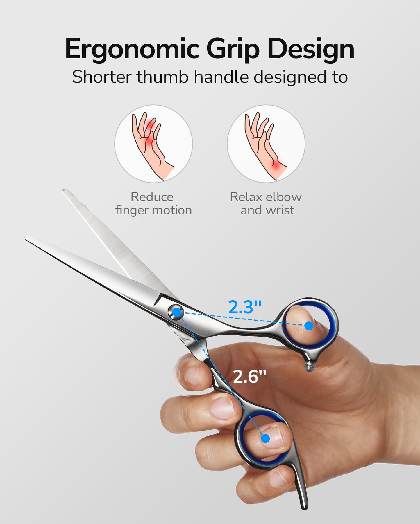 Hair Cutting Scissors, ULG Professional Hair Scissors 5.5 inch Right-Hand Razor Edge Barber Shears Salon Hair Cutting Shears Made of Japanese Stainless Steel, Hand Sharpened Blue