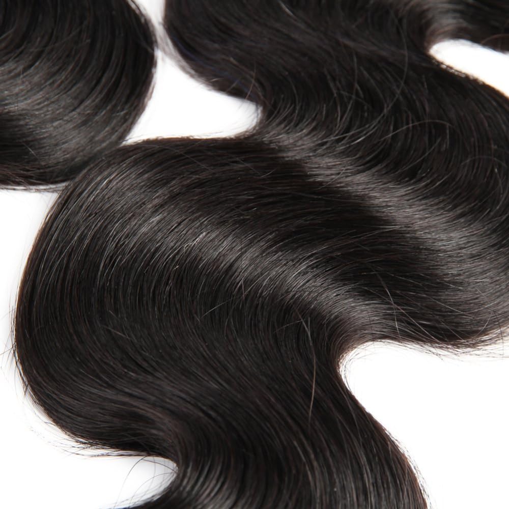 10A Brazilian Body Wave Bundles 22 24 Inch Human Hair 100% Unprocessed Virgin Human Hair Body Wave 2 Bundles Hair Weave Bundles Natural Black for Women