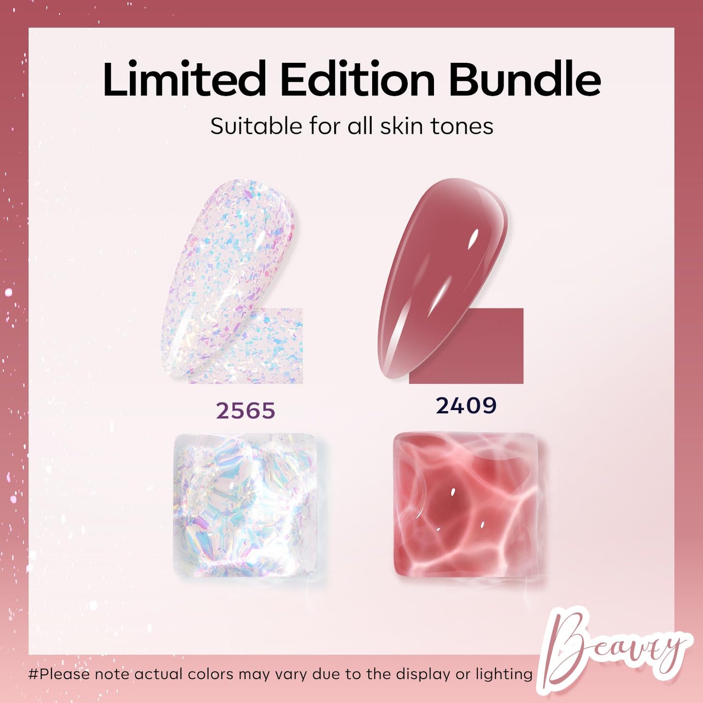 modelones Gel Nail Polish Set 2 Pcs 15 ML French Tip Red White Jelly Gel Polish Glitter Shimmer Pearl Pink Soak Off UV French Tip Gel Polish For Nail Art DIY Manicure At Home For Women Girl