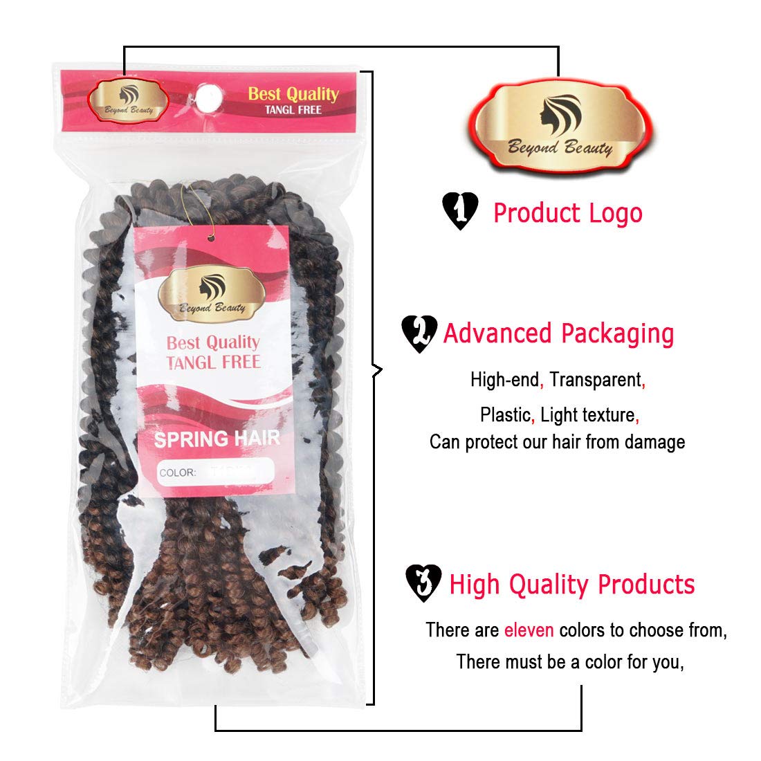 12 inch Spring Twist Crochet Braids Hair for Butterfly Locs Bomb Twist Crochet Hair Beyond Beauty Ombre Colors Synthetic Fluffy Hair Extension 3 Packs M1B/27