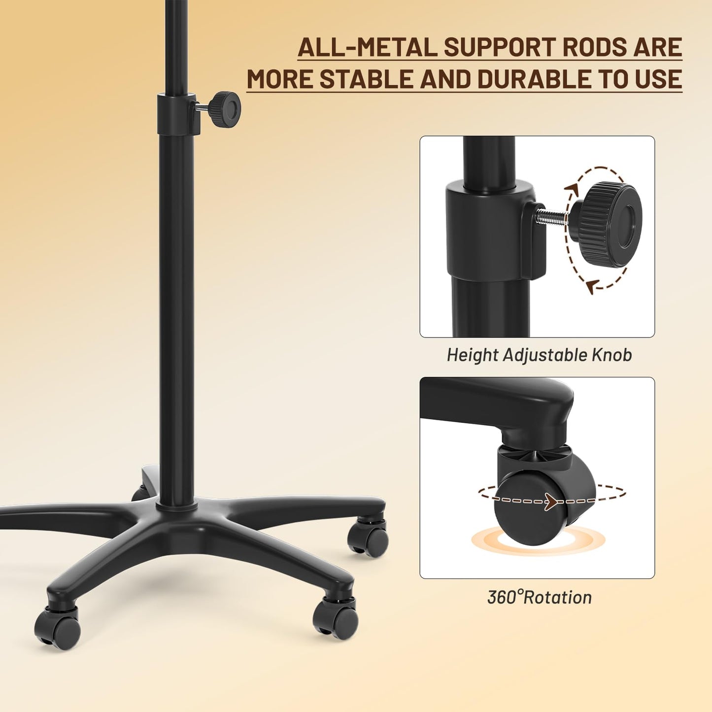 ABTSalon Magnetic Salon Tray on Wheels with All-Metal Frame Rolling Hairstylist Tray with Drawers Hair Stylist Tray with 2 Magnetic Mixing Bowls Salon Stations for Hair Stylist Tray