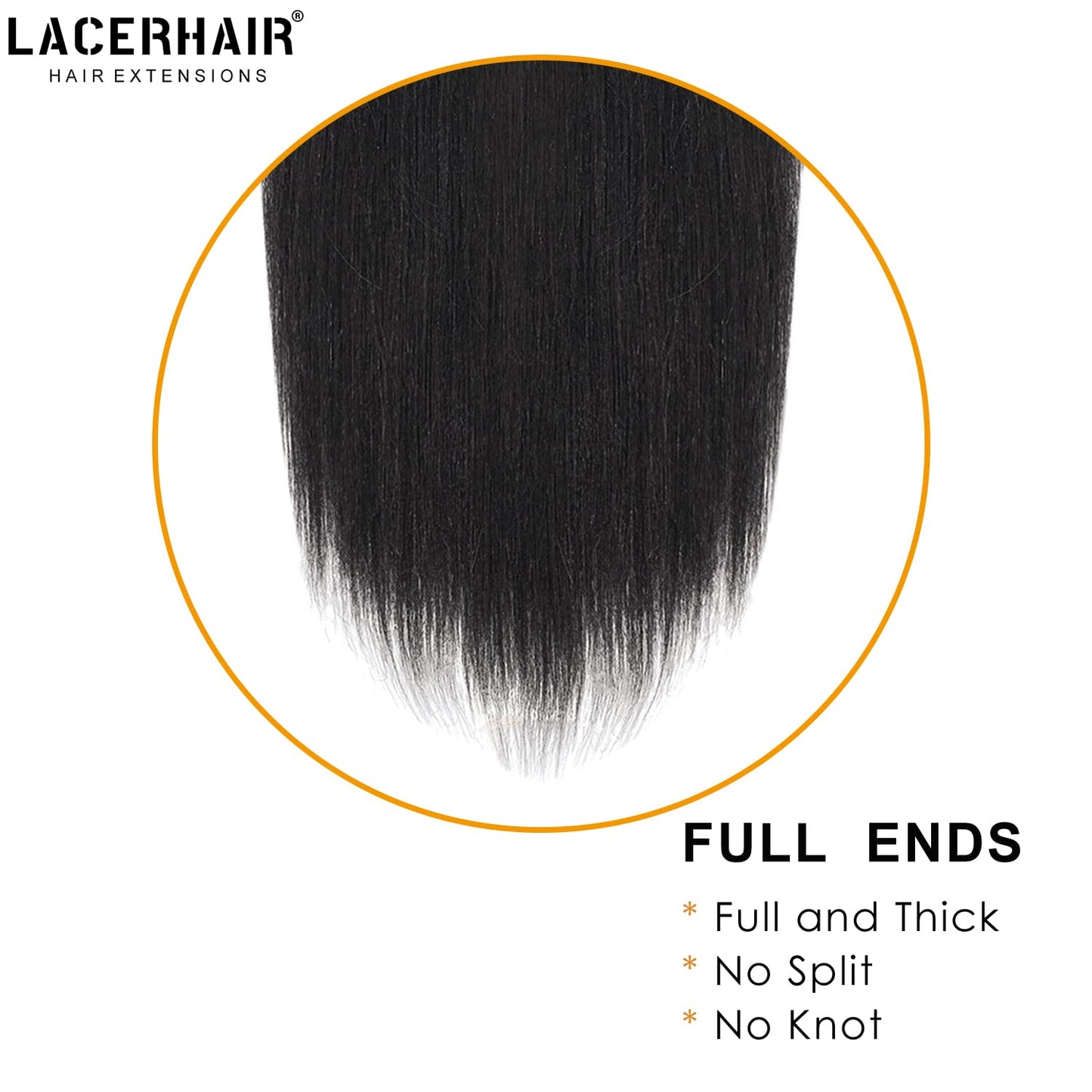Lacer Light Yaki Clip in Hair Extensions Human Hair, 100% Virgin Remy Human Hair Extensions for African American Black Women Relaxed Hair 7 Pieces/Set 120G 14inch