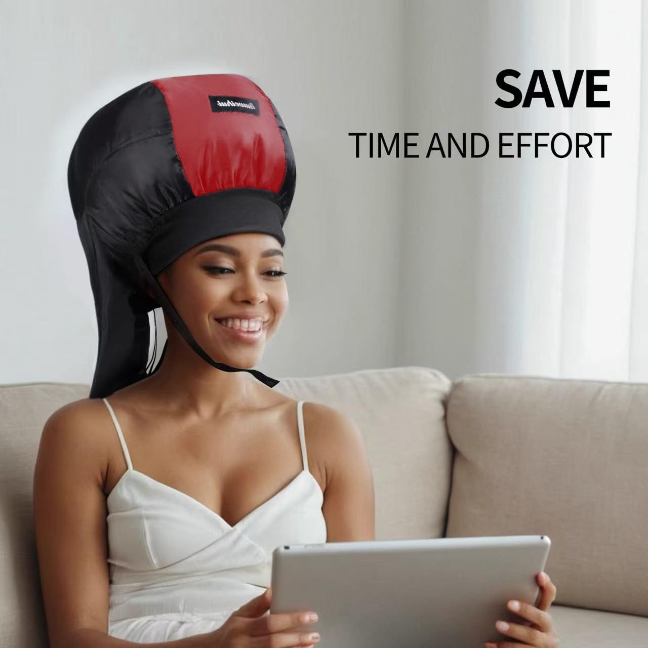 Adjustable Hair Drying Hoods,Diffuser Cap for Curly Hair,Hair Dryer Bonnet with Drawstring,Double Tube Hair Dryer Cap,Hair Dryer Bonnet Attachment for Curly Hair,Bonnet Hair Dryers for Women