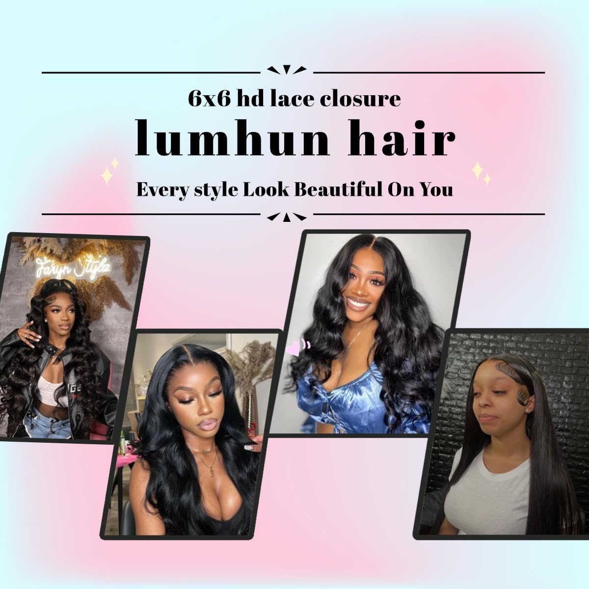 6x6 Real HD Lace Closure Body Wave Hair Closure Ultra-Thin Invisible Lace 12A Brazilian Virgin Remy Human Hair Frontal Closure Pre-Plucked with Baby Hair