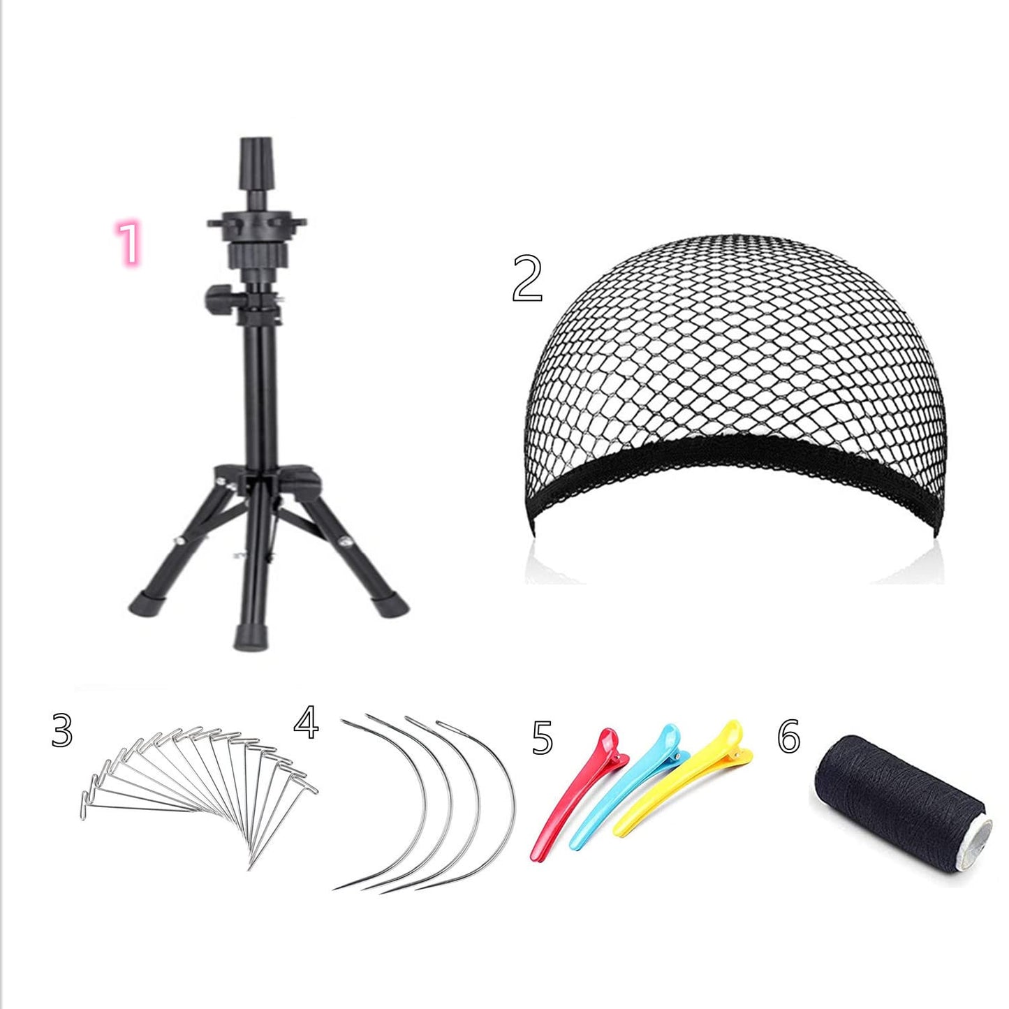 23 Inch Canvas Block Head Pink Wig Head with Wig Stand Tripod Mannequin Head Stand for Wigs Trimming Making Display.(23 Inch Pink)