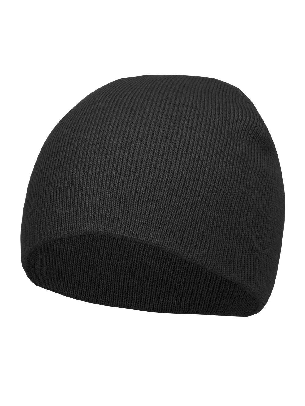 TOP HEADWEAR Cuffless Beanie for Men Women, Unisex Short Beanies Skull Cap, Black