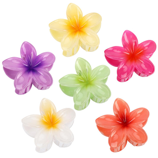 6PCS 3D Effect Flower Hair Clips Set【NO Damage】【Strong Grip】【Non-Slip】Hair Clips For Thin Hair/Thick Hair,Flower Claw Clips For Women,Multicolor B