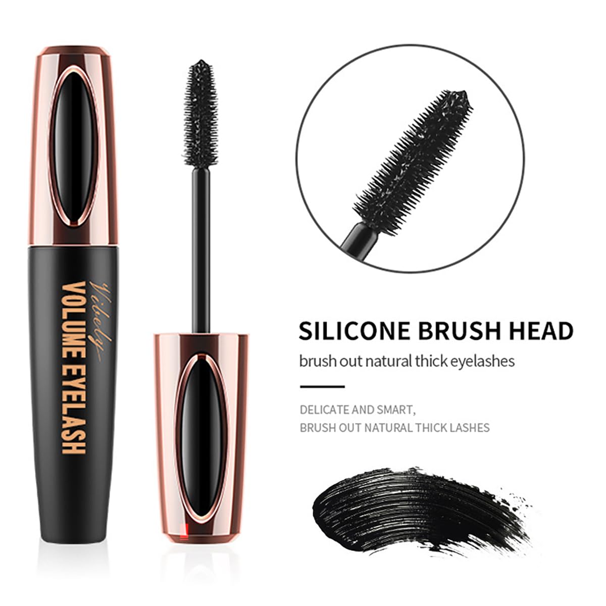 4D Silk Fiber Lash Mascara Smudge-Proof Extension Voluminous Fiber Mascara Natural & Waterproof Mascara Long-Lasting No Flaking/No Clumping, All Day Exquisitely Full (4 Packs)