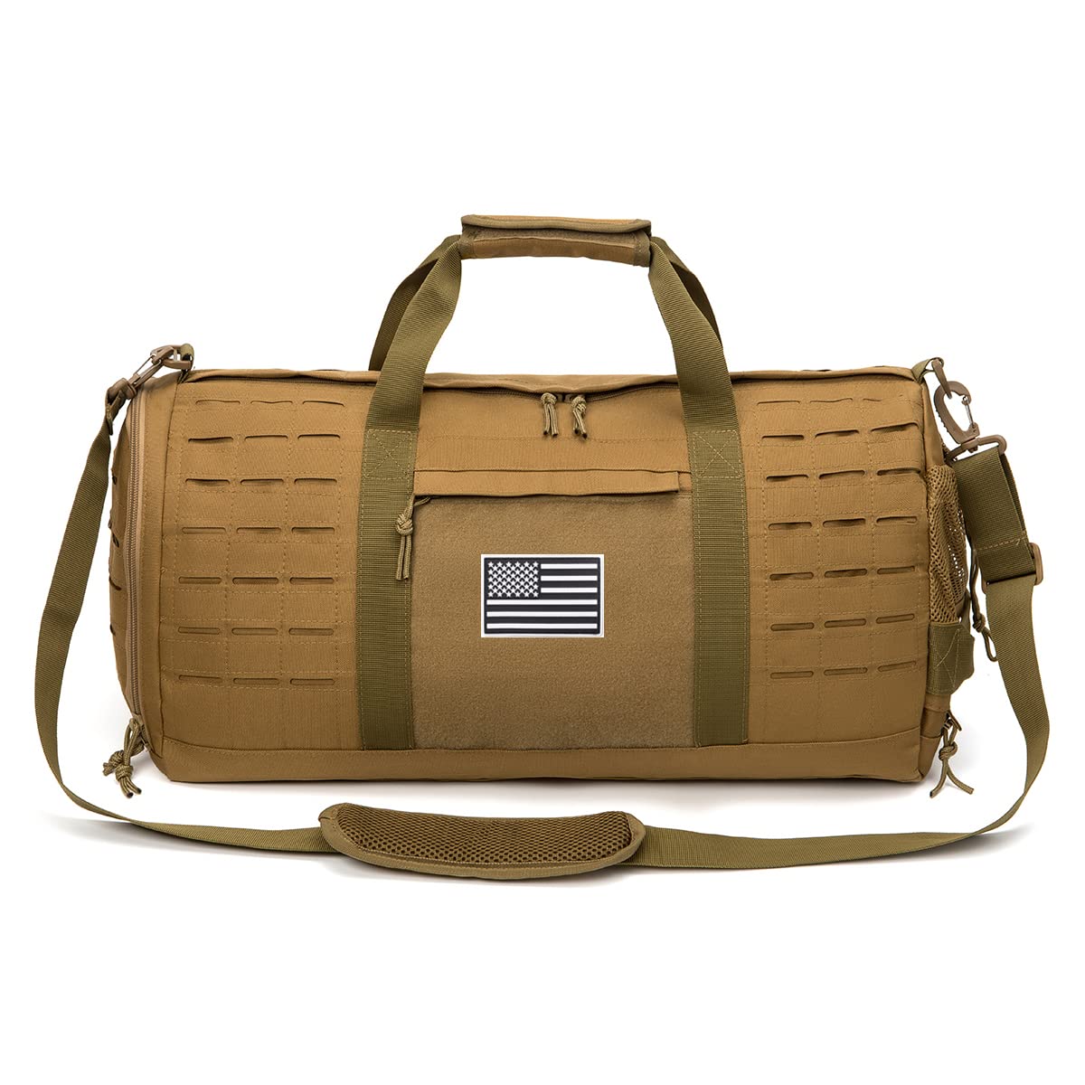 QT&QY 40L Military Tactical Duffle Bag For Men Sport Gym Bag Fitness Tote Travel Duffle Bag Training Workout Bag With Shoe Compartment Basketball Football Weekender Bag