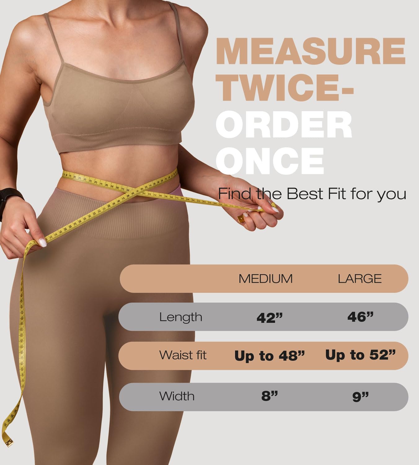 ActiveGear Waist Trainer for Women & Men – Skin Colored Sweat Band Waist Trimmer Belt for a Toned Look - Reinforced Trim and Extra Secure Fastening (Latte, Medium: 8” x 42”)