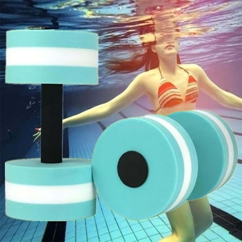 Water Dumbbells, Aquatic Exercise Dumbell, Set of 2 Aerobic Water Exercise Foam Dumbbells Pool Resistance for Men Women Weight Loss Water Sports Fitness Tool