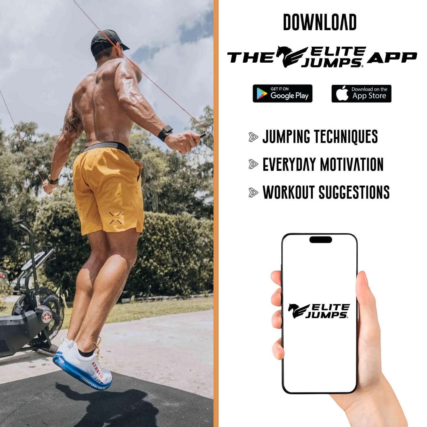 Elite Jumps Beaded Jump Rope | Adjustable Jump Ropes for Fitness w/Unbreakable Handles and Shatterproof Beads | Crossover Jump Rope, Perfect Addition to Your Exercise Equipment | Segmented Jump Rope